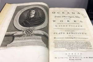 Oceana, James Harrington, title page and facing page, with portrait of the author