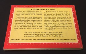 A Crystal Age, W. H. Hudson, Armed Services Edition, back cover