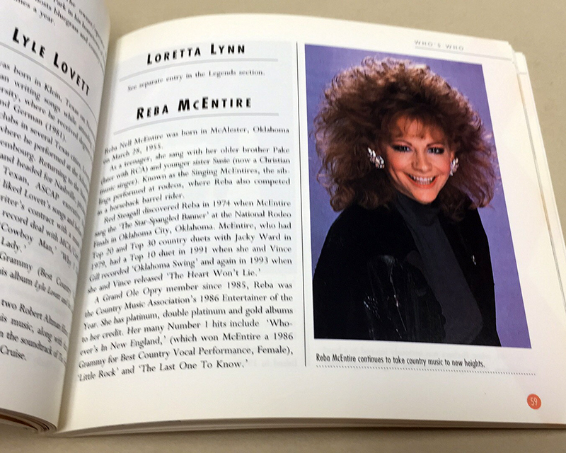 Spread from the book Country: The Essential CD Guide, Reba McEntire