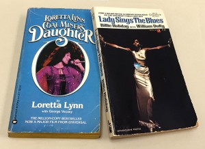 Covers of autobiographies Coal Miner's Daughter and Lady Sings the Blues