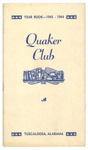 Pamphlet for the Quaker Club, Tuscaloosa, Alabama, 1943-1944
