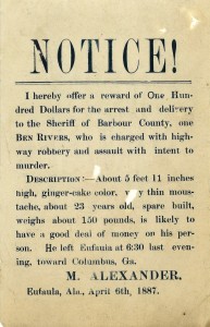 Reward notice from manuscript collection 1188