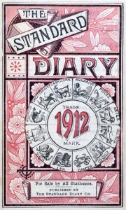 Ornate pre-printed title page from a 1912 diary
