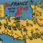Page from a WWII guide, depicting a map of France