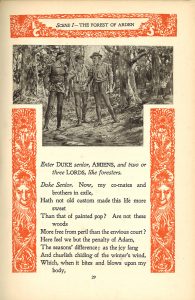 Illuminated page from 1900 version of Shakepeare's As You Like It