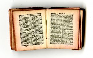 Pages from a miniature Bible published by Frederick A. Stokes in New York in 189? 