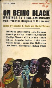 Front cover On Being Black, an anthology edited by Charles T. Davis and Daniel Walden