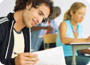 this guy is smug because he knew what to expect on test day (picture from the Praxis website)