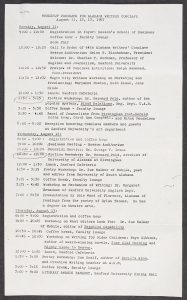 Typed schedule for Alabama Writers Conclave, 1987