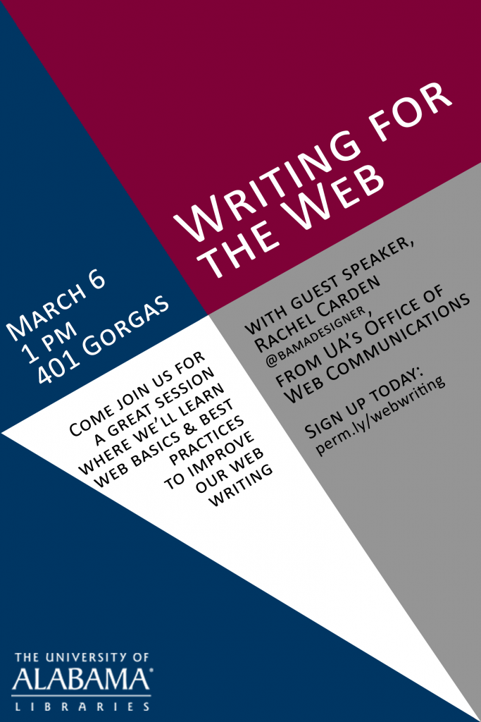 Writing for the Web Flyer on March 6